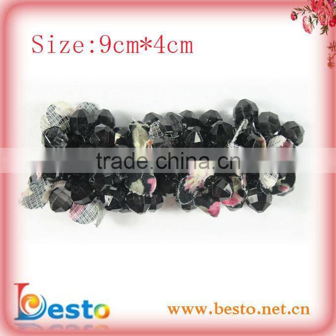 SF0452 New fashion pink fabric bead shoe flower for kids shoes