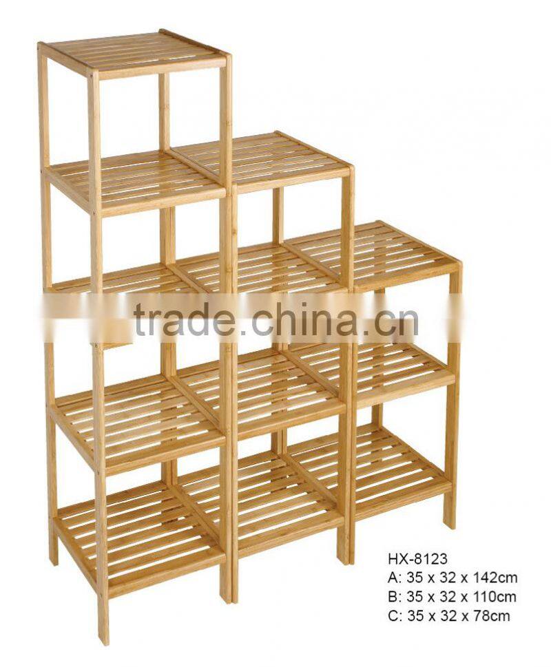4 tiers bamboo display shelf cheap, hot selling shelf bamboo, wooden bamboo book rack