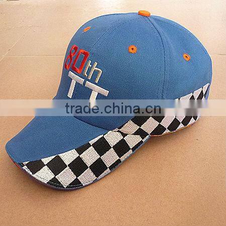 2016 personal design cotton embroidery promotional racing cap