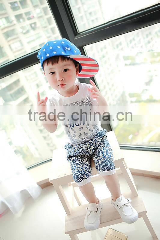 Children's cotton printing cool suit with triangular bandage