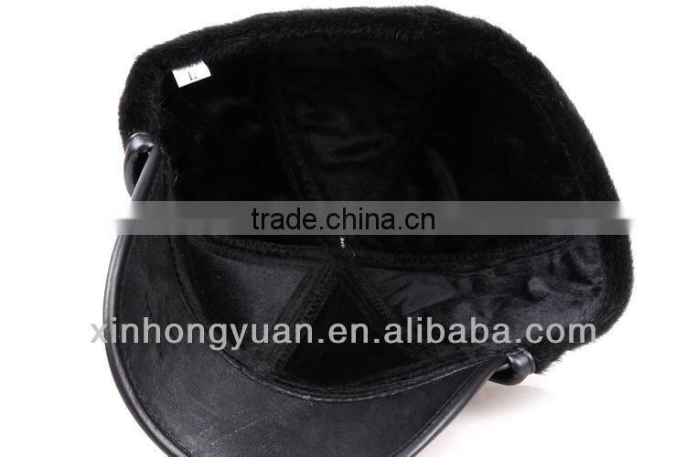 leather winter hats with earflaps
