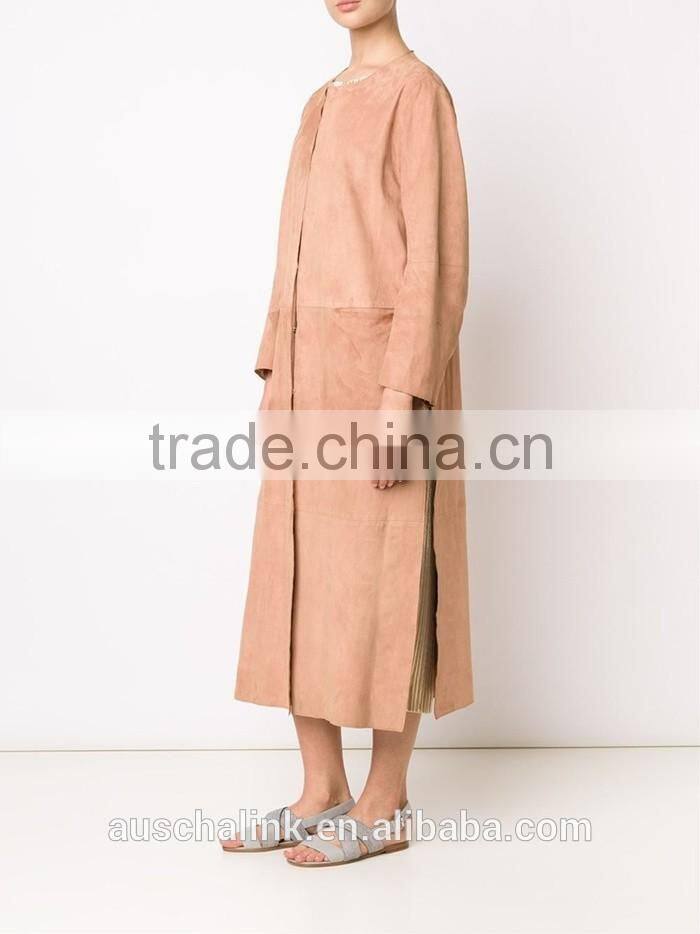 hot sale high quality women long suede coats wholesale