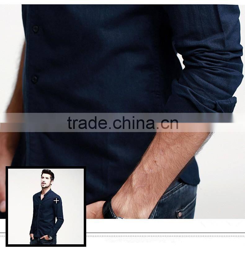 2015 Pure color autumn man united buiness men shirt