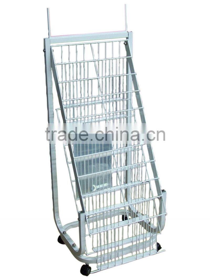 Book Rack Wire Grid Display Stand Magazine Rack