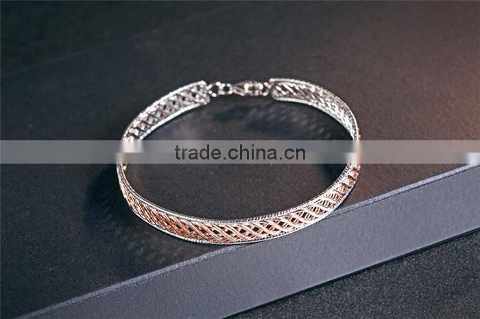 Fashion Design 925 sterling silver knit bangle bracelets
