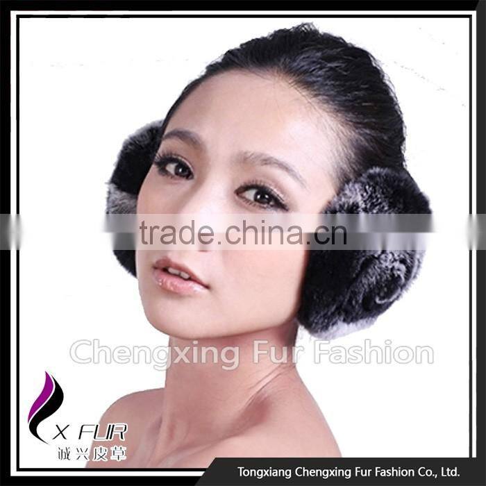 CX-EM-03K Fashion Winter Ladies Rex Rabbit Fur Earmuff