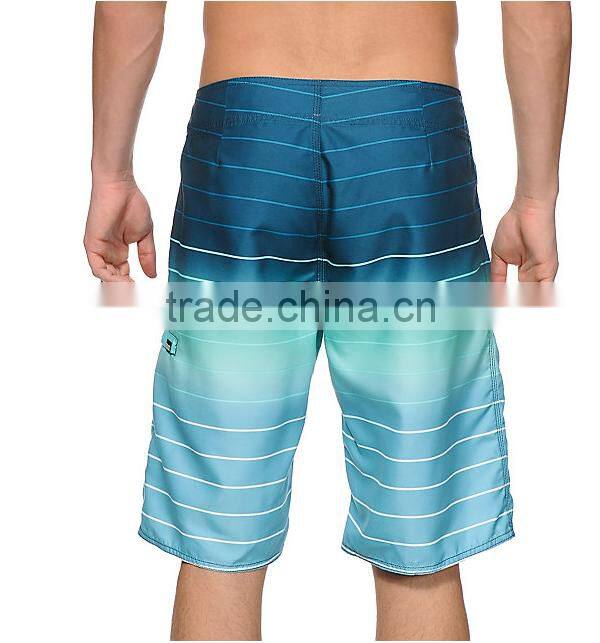 Wholesale stripe mens beach shorts blue