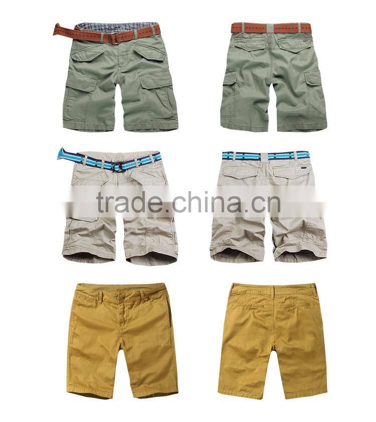 polyester cotton chino men's multi-bags cargo shorts