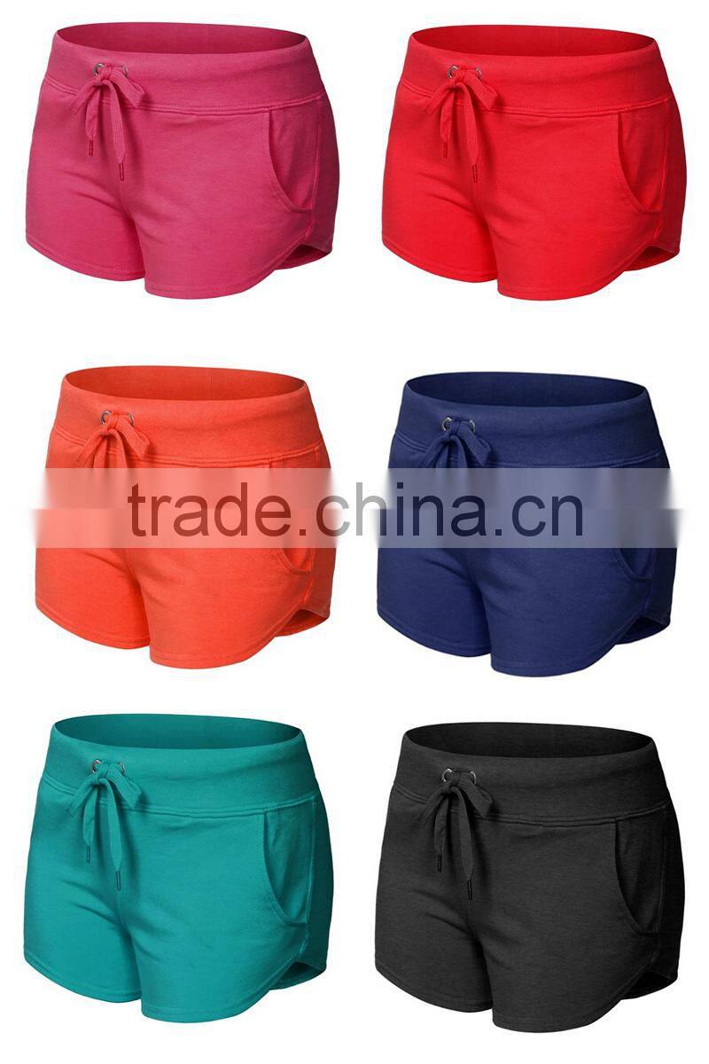 Cotton Fleece Gym Fitness Shorts Plain Bodybuilding Gym Shorts For Women