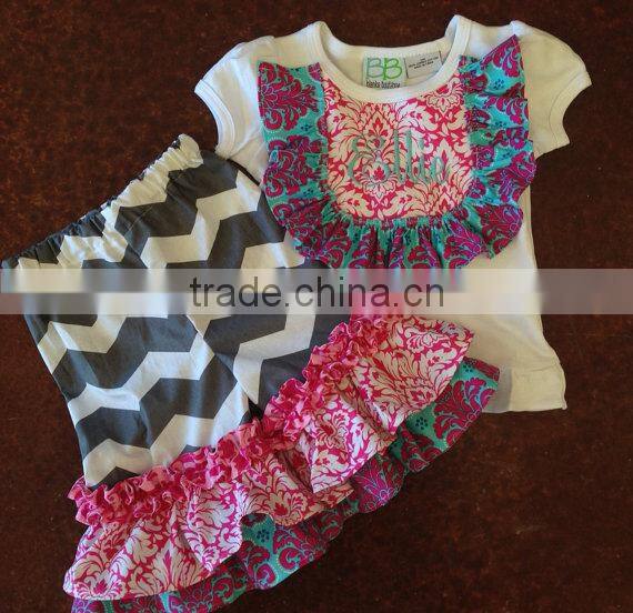 2014 summer girl clothes polka dots kids outfit