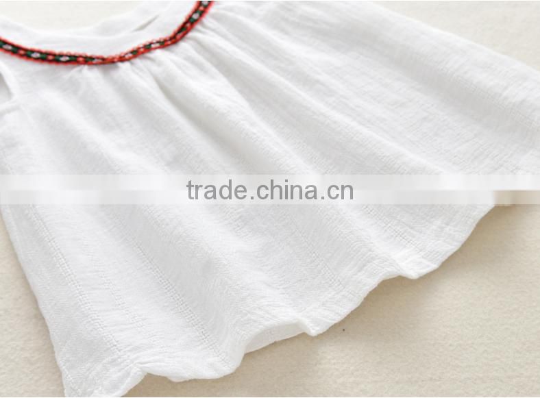 Muslim Fabric Elegant White Dress Hot Selling Products Summer Girl Dresses