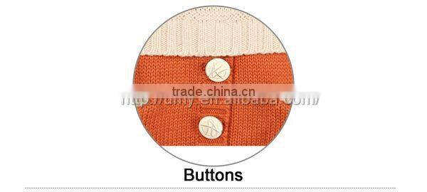 Winter New Style children Long Sleeve Sweater Dress with Pockets and Buttons