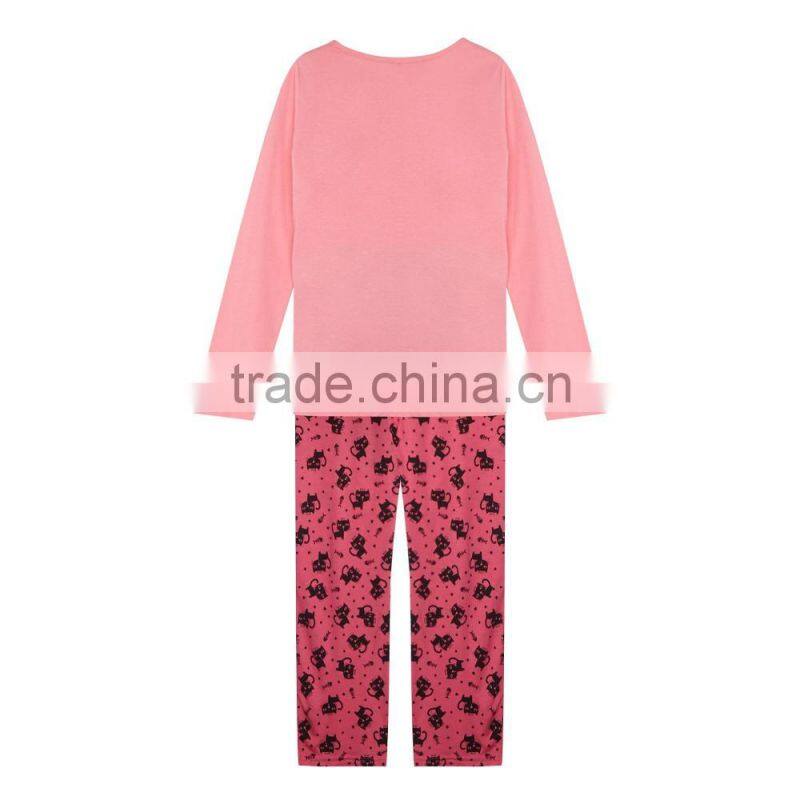 Girl's pink cat pyjama set