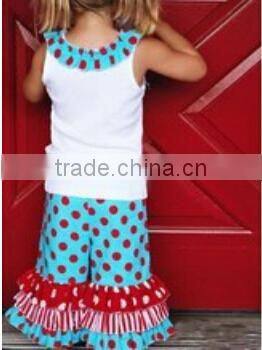 2016 easter outfits girls polka dots and chevron dress and pants cute easter clothing toddle girls outfits hot sale spring sets