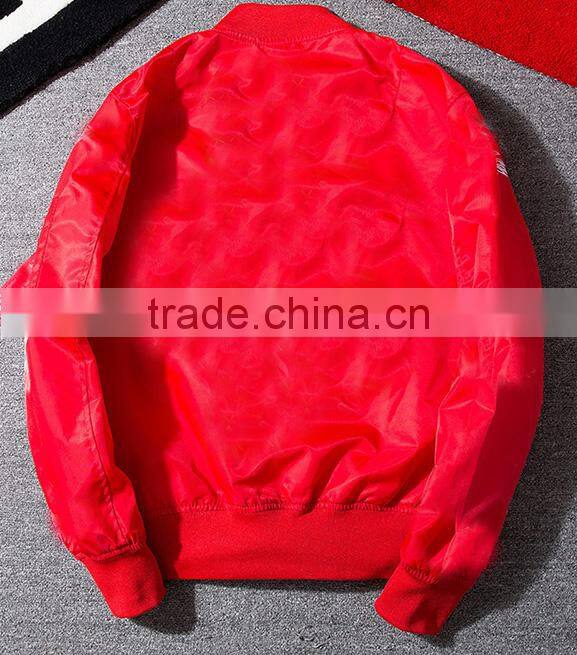 Satin Bomber Jacket Polyester Spandex Jacket Outdoor Jacket