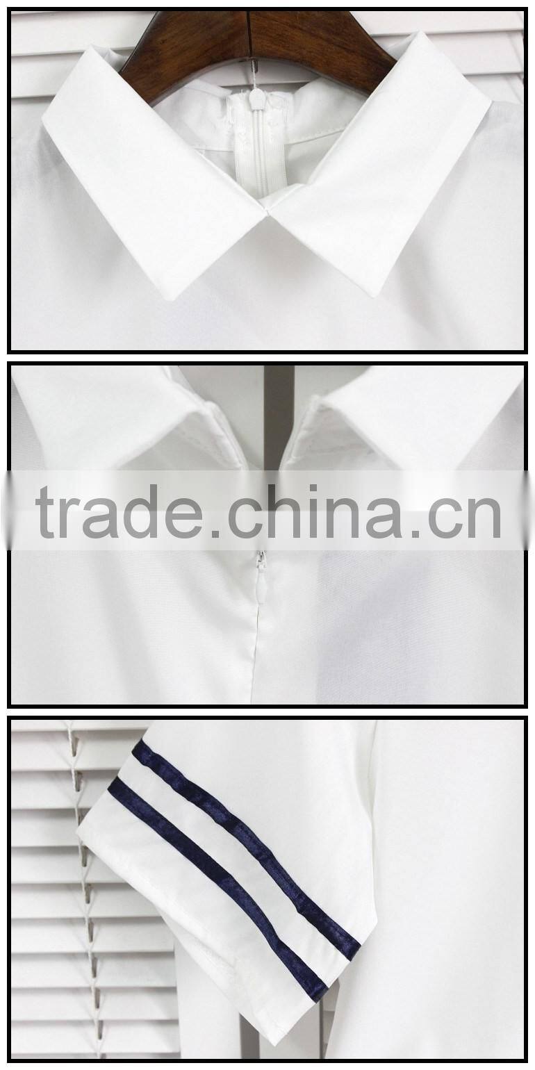 2017 new design Summer chiffon Lolita White Sailor sexy girls high school uniform design