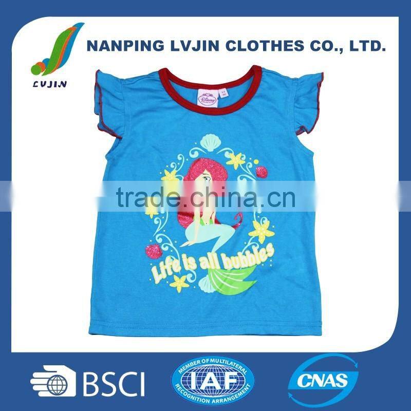 2016 OEM children clothes sets kids Pajamas cartoon blue t-shirt+shorts 2pcs baby girl suit cotton kids girls clothes