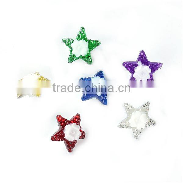 Hair Accessories Findings Pentagram Star Multicolor Rhinestone Hair Clips