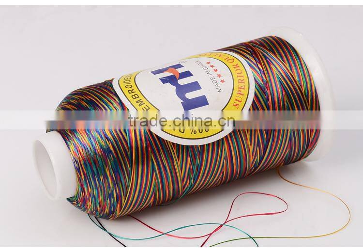 High quality rainbow color 100% viscose rayon embroidery thread