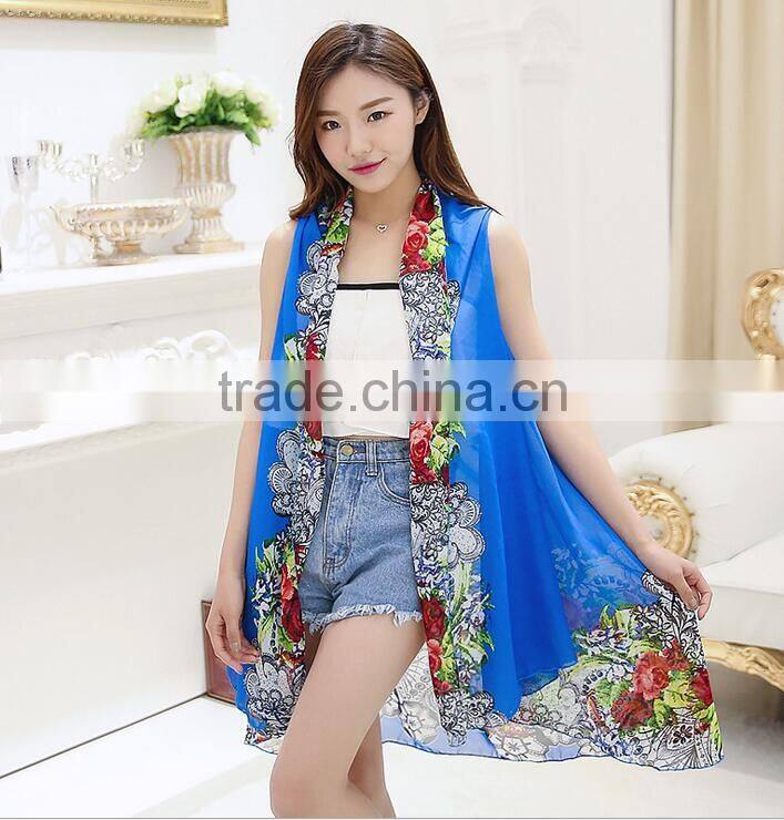 New Fashion Summer Floral Printing Silk Scarves Women Magic Mutifunctional scarves shawl