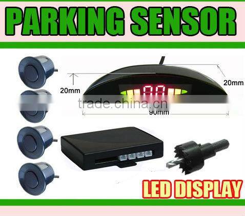LED Car Reverse parking sensor with waterproof connector rear 4 sensors