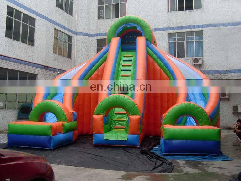 doubel lane inflatable slide for two way