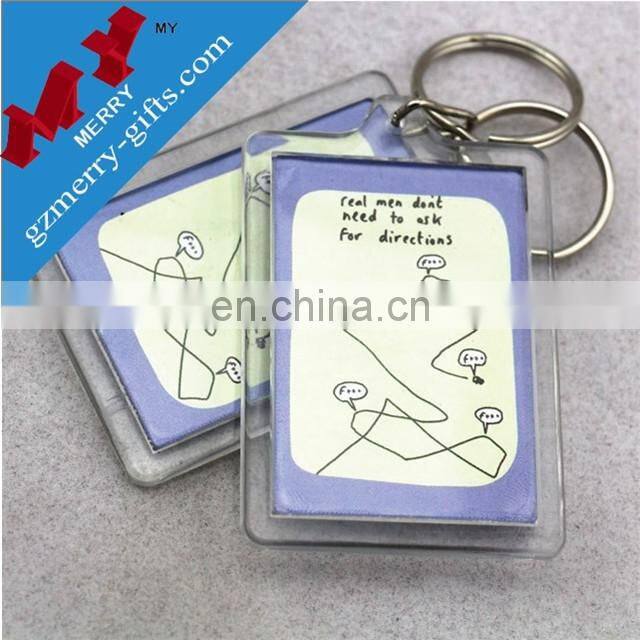 Eco-friendly cheap blank printed acrylic key chain