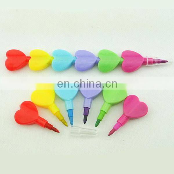4 stacking pencil purple and blue heart shaped stacker pencil
