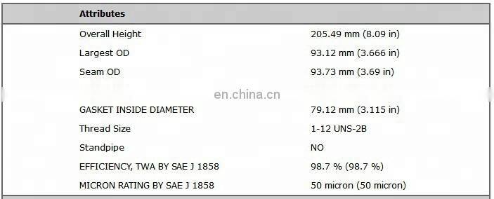 Truck Spare Parts Filter Cartridge P556915 FF5207 Fuel Filter