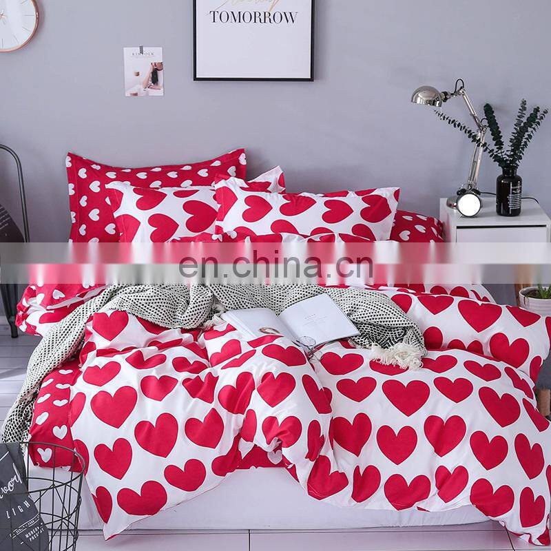 100% polyester bedding set with small heart printing