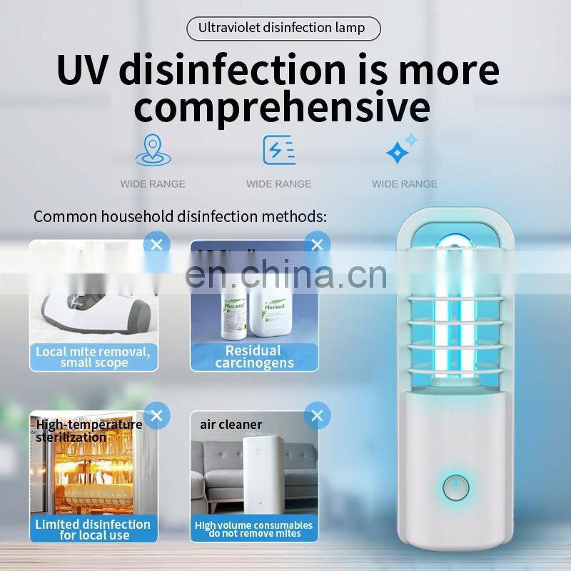 The new car portable ultraviolet sterilization lamp indoor mini UVC sterilization purple light USB rechargeable disinfection lam