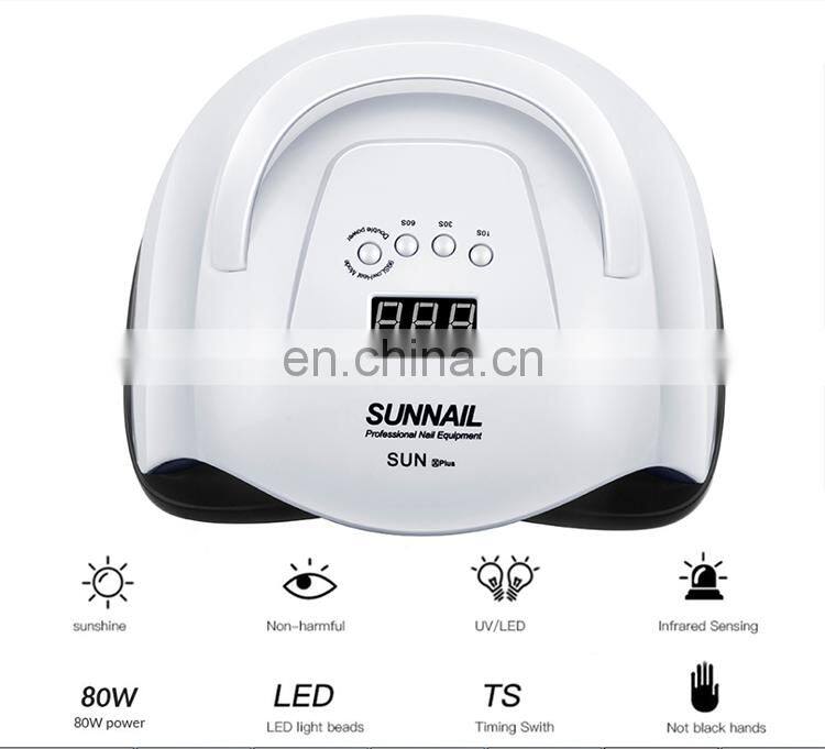 2019 New 80W UV Lamp LED Nail Lamp Nail Dryer For All Gels Polish With 10s/30s/60s/99s Timer Manicure Tool Gel Light