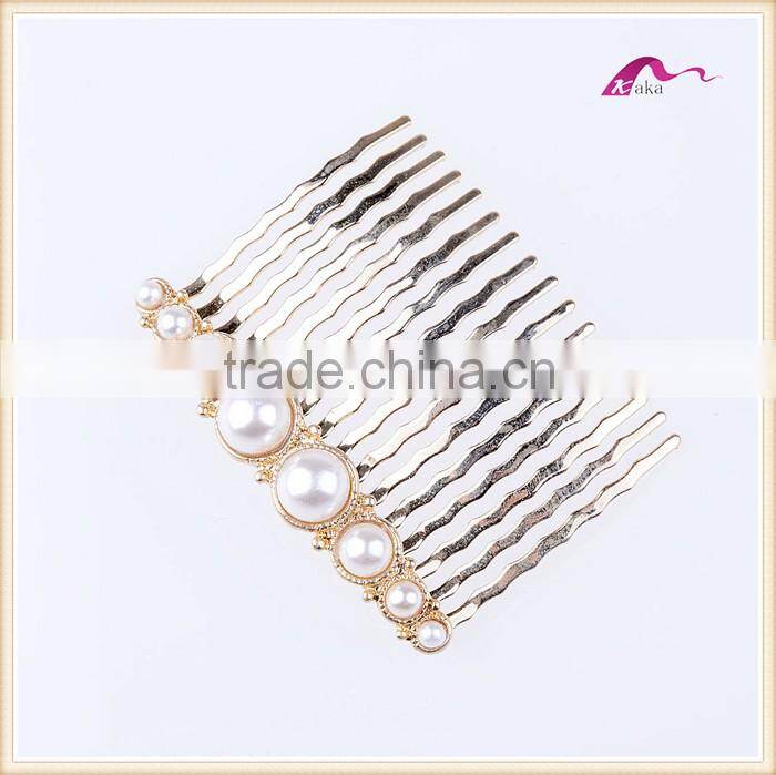 Beautiful Gold Pearl Decorative Hair Comb Clip For Wedding Accessories