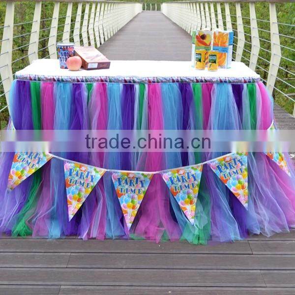 Hot Sale New Customized Tutu Tableware Tulle Table Skirt Party Wedding Decorations Best Price Gift SD103