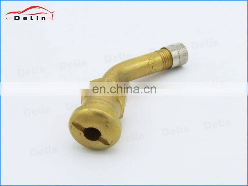 DeLin truck single bend tyre valve tractor brass factory seal clamp-in tyre valve V3-20-1HX