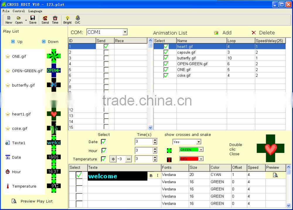 48*48 96*96 rgb full color programmable led pharmacy cross controller