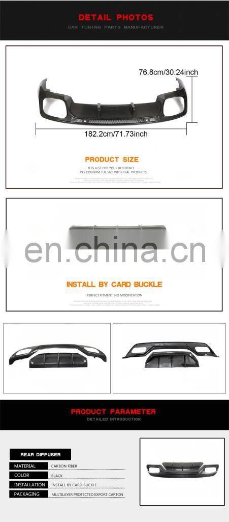 Carbon Fiber Rear Bumper Spoiler Diffuser for Mercedes Benz W176 A45 AMG Hatchback 4-Door 13-18