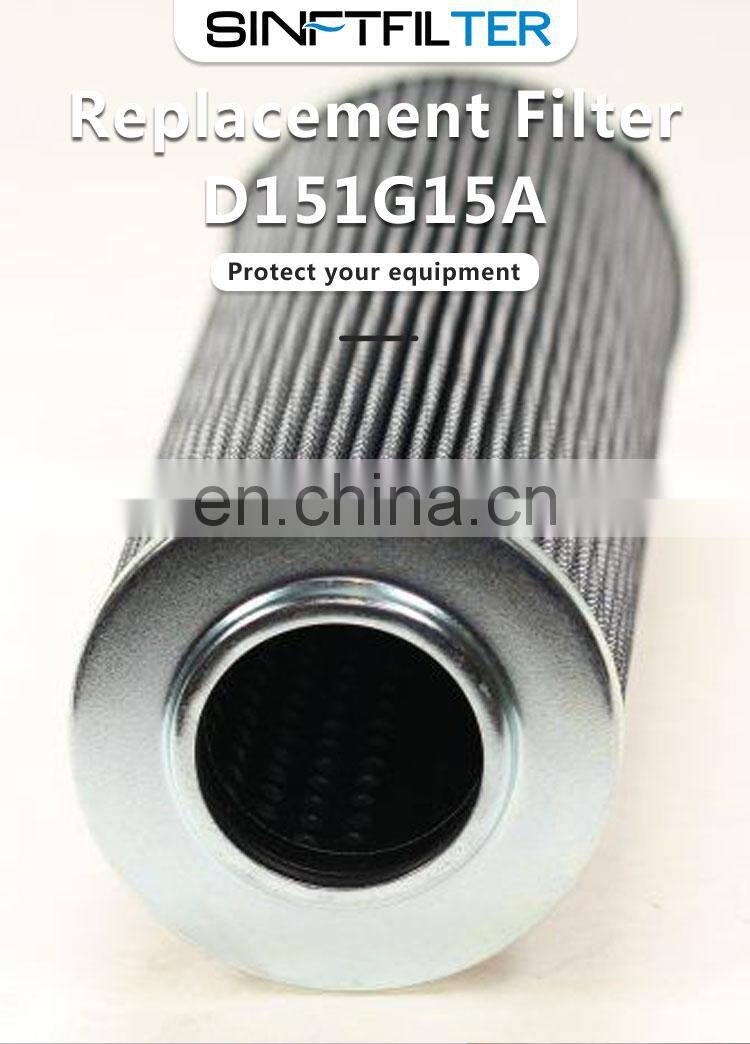 High quality thread hydraulic filter element excavator D151G15A