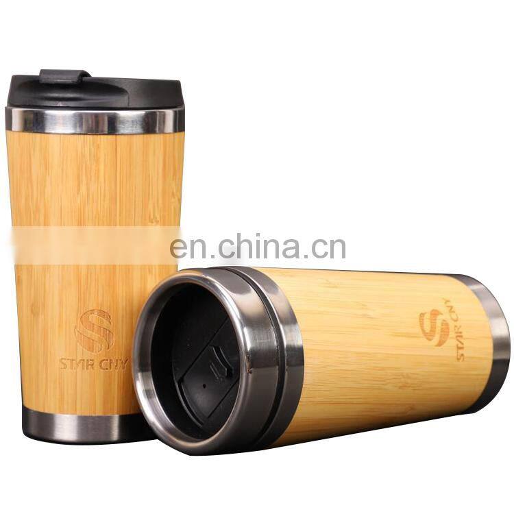 Hot Sale Insulated Bamboo Stainless Steel Wine Tumbler Cup
