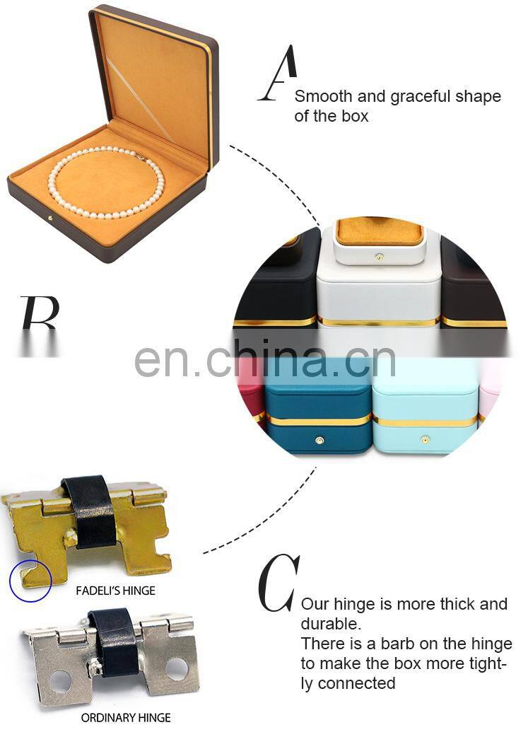 Factory direct supply wholesale high quality pu leather custom logo big ring box necklace box
