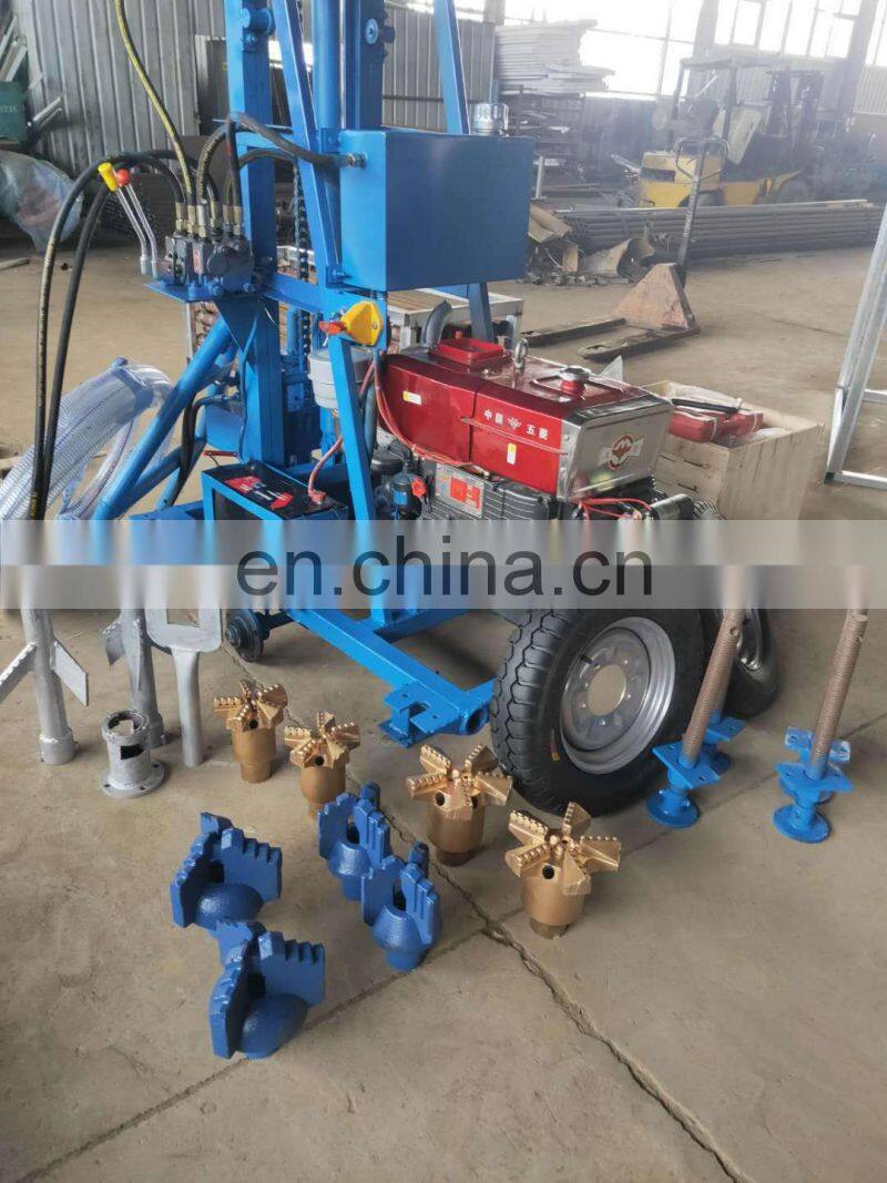 Africa hot selling professional quality 100m small portable water well drilling machine with electric starter