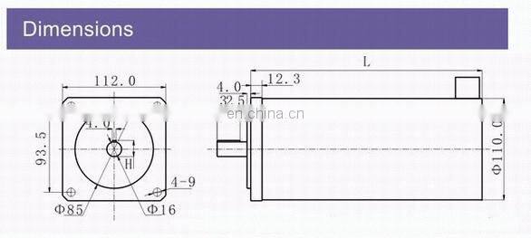 2 Phase Micro Ac Gear Motor with Speed Controller 110BYGH460 11.5kg 14.3mh CN;GUA 220mm 0.85 16mm SZGH 6 a 80V