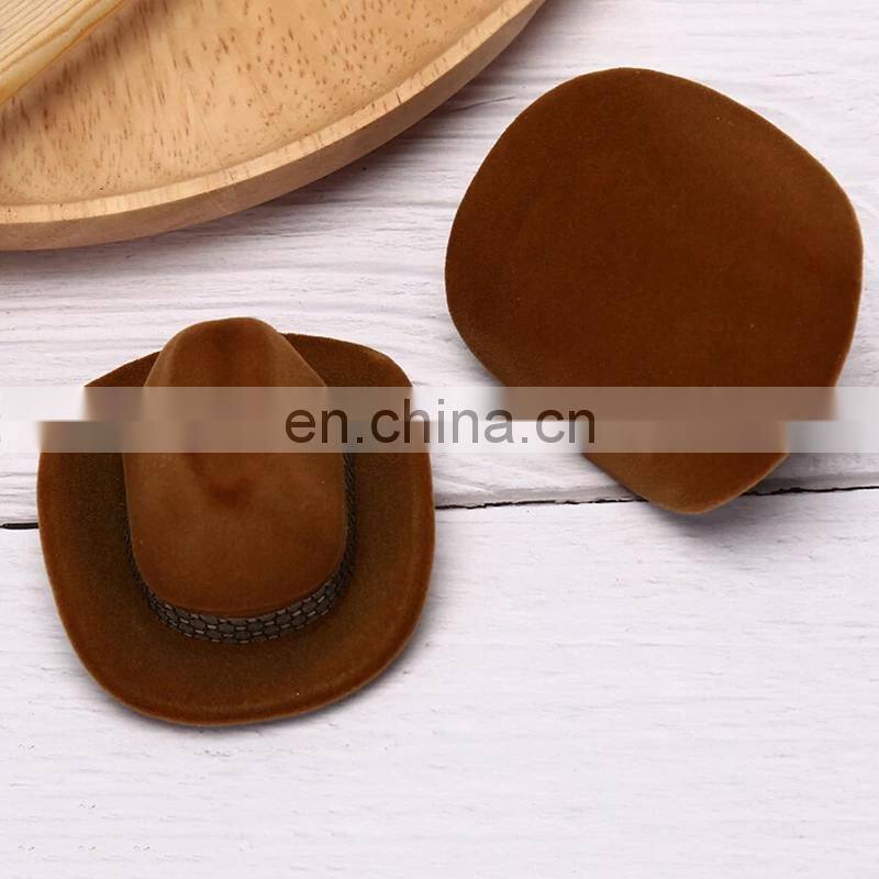 Creative Cowboy Hat Shape Rings Box Velvet Jewelry Display Box Storage Case Jewelry Packaging Display New