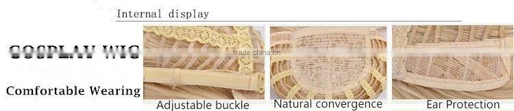 wholesale high quality 80CM long gold wave Lolita women fashion party synthetic hair wig