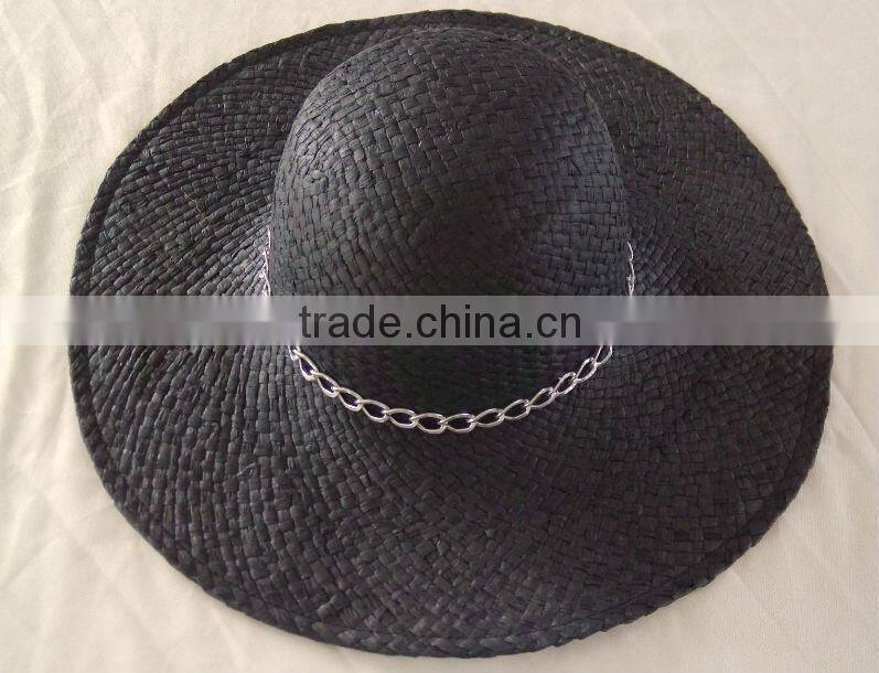 Brown handmade sun beach hats with ribbon