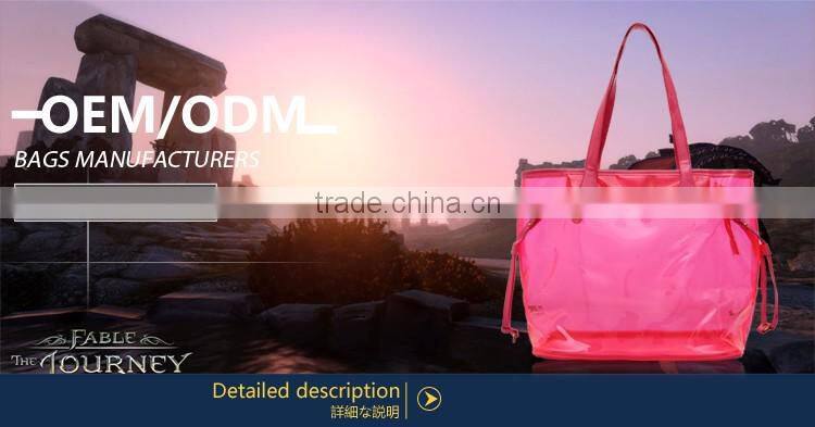 2016 hot lady plastic beach bags handbag