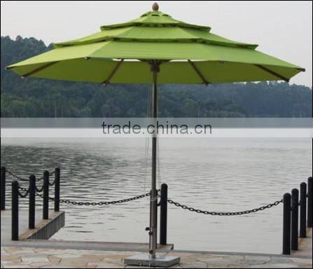 High quality garden furniture chinese silk fancy parasol green color outdoor umbrella