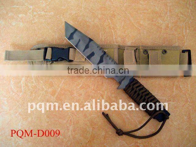Damascus hunting camouflage color survival knife 009