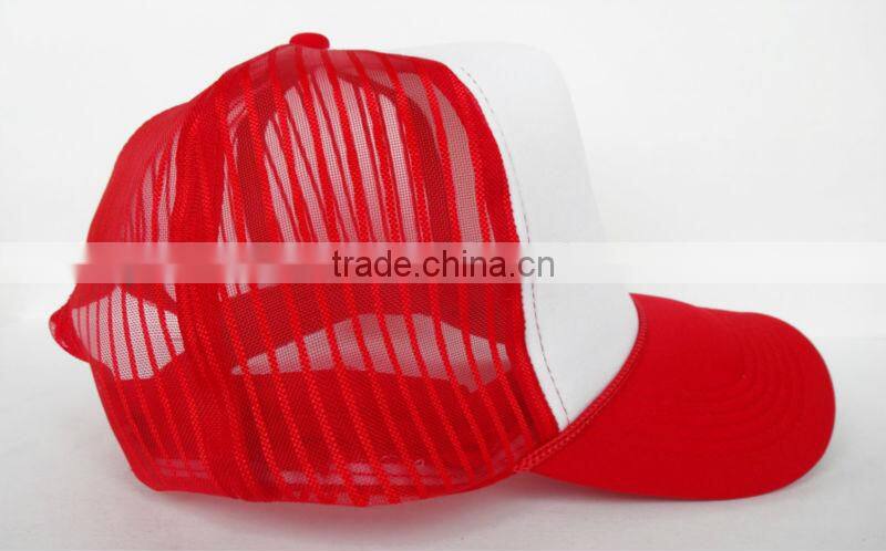 stock plain high profile trucker hat sponge net hat