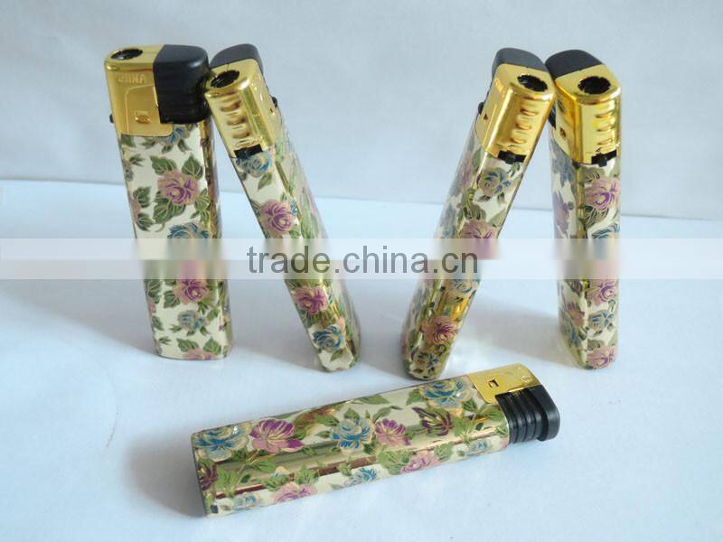 hot printing custom piezo electronic windproof flame cigarette lighter
